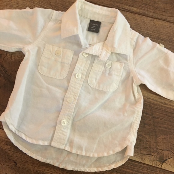 baby white linen shirt